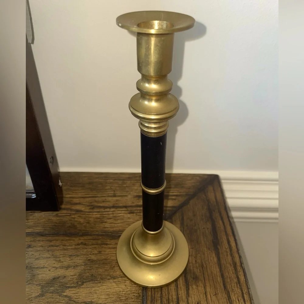 Vintage Brass  Candlestick Holder,  10”H x 3”b